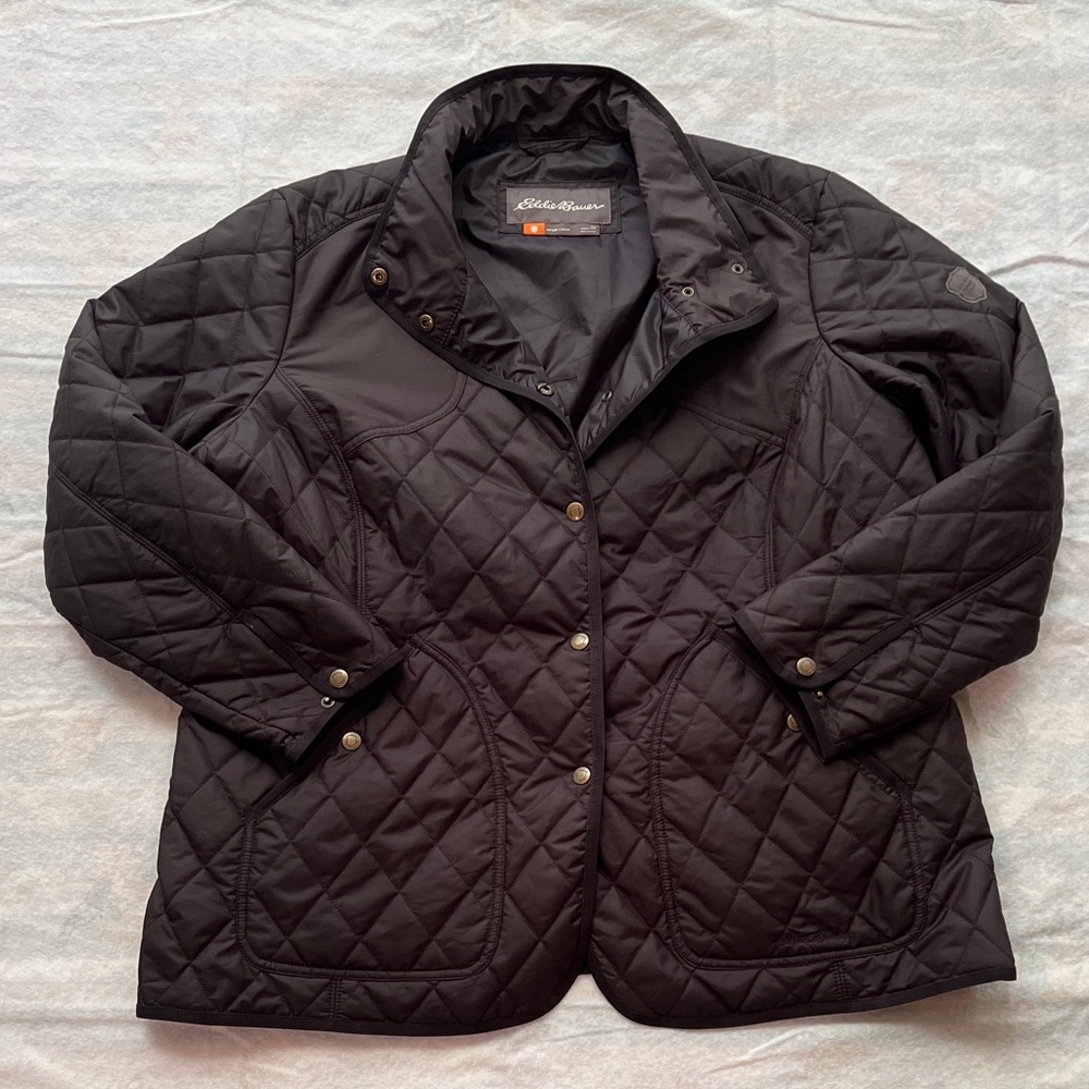 Eddie Bauer Black Quilted Utility Jacket